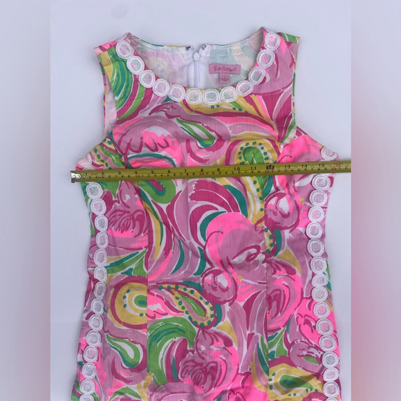 Lilly Pulitzer Mila Shift Dress Pink Print Sleeveless Cotton Size 2 - Picture 5 of 7